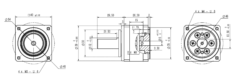 40x40mm harmonic drive dimensions