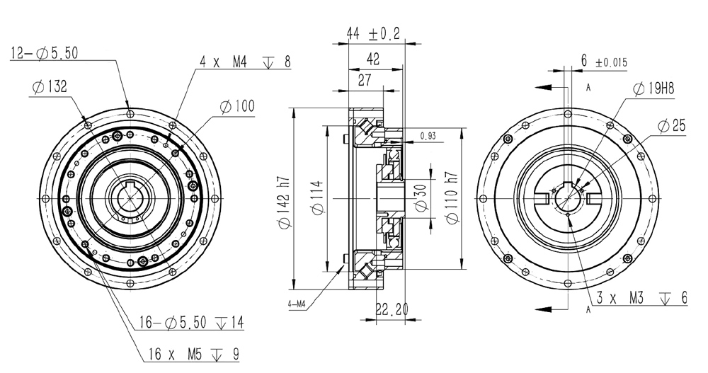 142mm harmonic drive dimensions