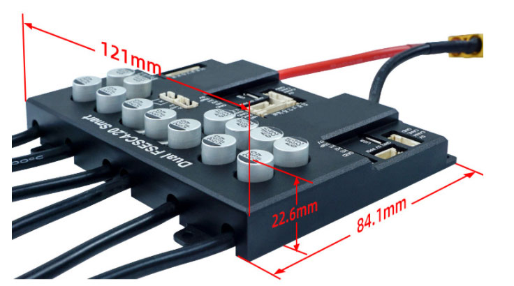 50A/100A 3-12S Electronic Speed Controller for Single BLDC Motor Dimension