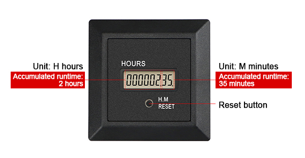 Digital industrial hour meter details