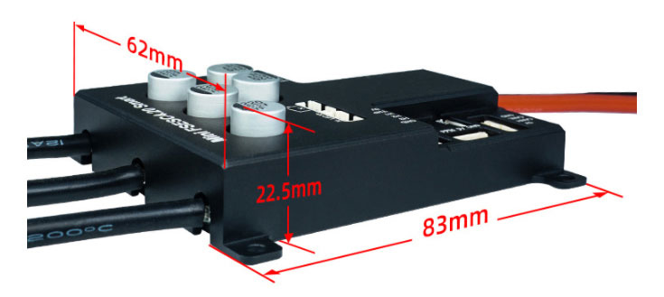 50A 3-12S Electronic Speed Controller for Single BLDC Motor Dimension