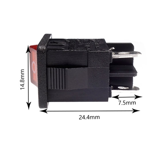 Illuminated Rocker Switch, 4 Pin