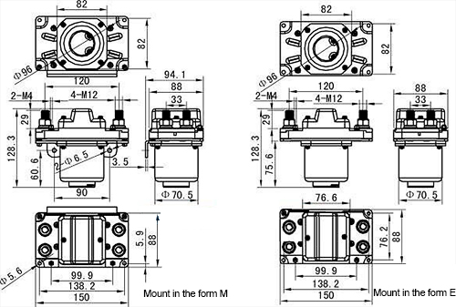 1500A DC contactor installation dimension drawing
