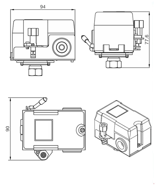 Adjustable compressor switch size
