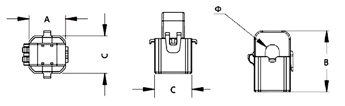 Split core current transformer dimension