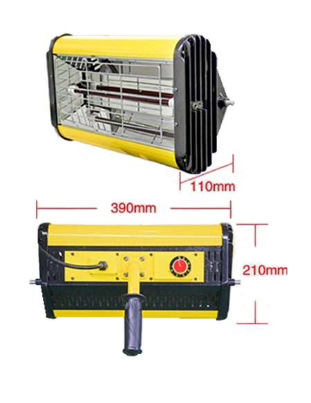 Dimension Drawing of Infrared Paint Curing Lamp, 1-Lamp, Handheld