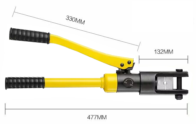 Hydraulic crimping tool dimension