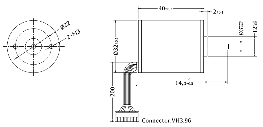 15000 rpm 12V 24V bldc motor dimension