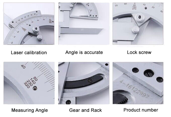 Vernier bevel protractor features