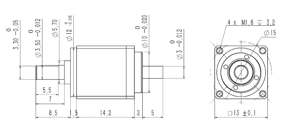 13x13mm harmonic drive dimensions