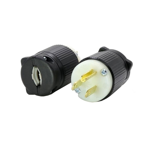 15A 125V Locking Plug, 2 Pole, 3 Wire