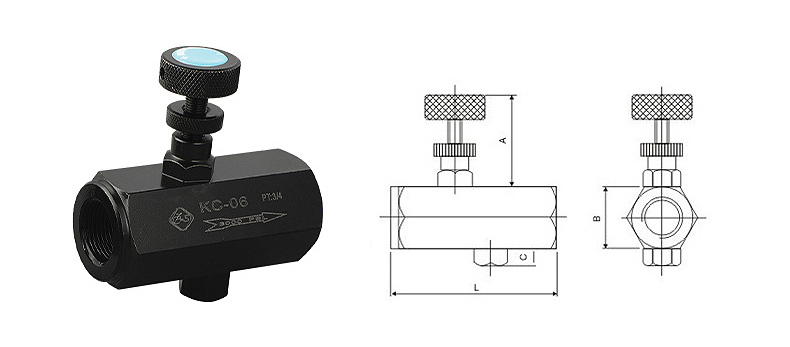  Hydraulic flow control valve dimension
