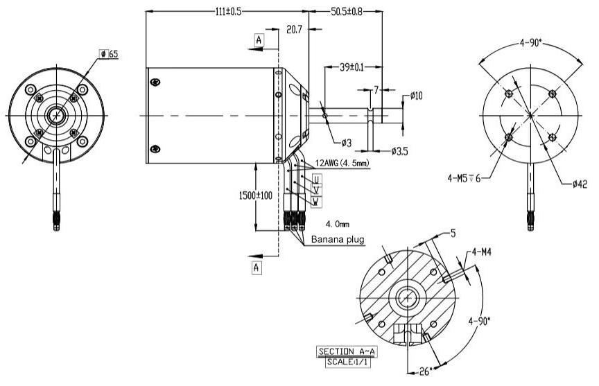 3000w waterproof brushless dc motor size