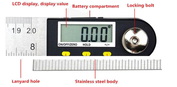 Digital angle finder protractor details