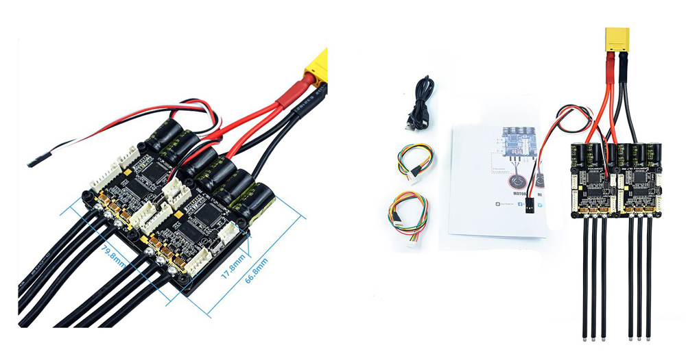 70A/140A 4-12S Electronic Speed Controller Dimension