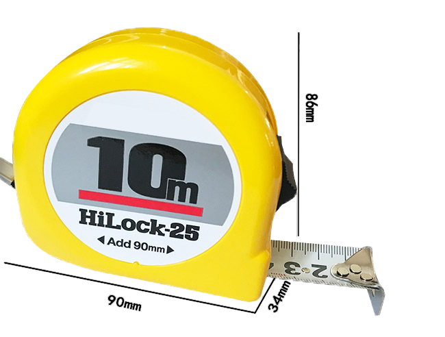 10m tape measure dimension