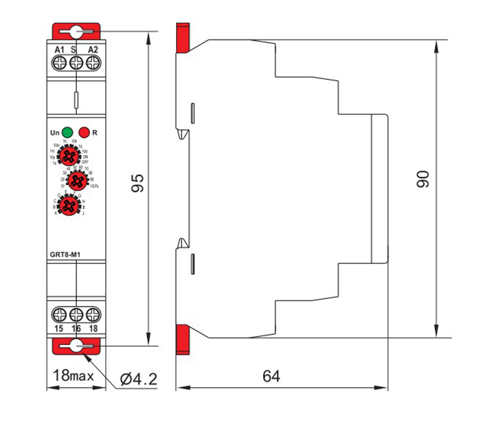 Multifunction time delay relay dimensions diagram