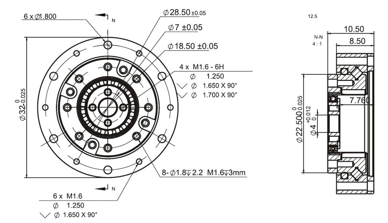 32mm harmonic drive dimensions
