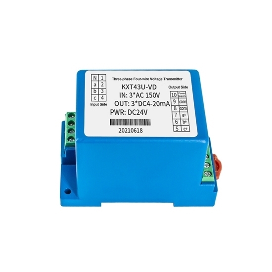 3 Phase AC Voltage Sensor 5V to 500V, Output 4-20mA/RS485/0-10V
