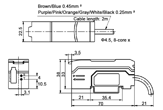 Color recognition sensor dimension