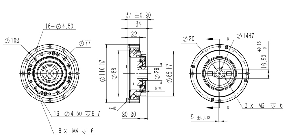 110mm harmonic drive dimensions