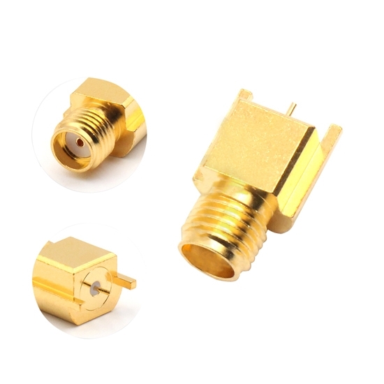 SMA Female RF Coaxial Connector, PCB Mount