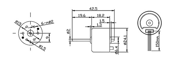 4500 rpm BLDC motor dimension