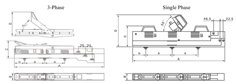 160A Isolator Switch Installation Dimension
